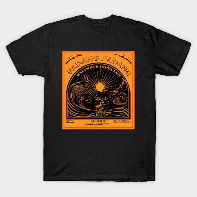 SURF PADANG PADANG BALINESE PIPELINE T-Shirt by Larry Butterworth